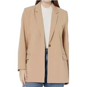 The Drop Blake Long Praline Single Button Closure Lined Blazer Size Medium NWT